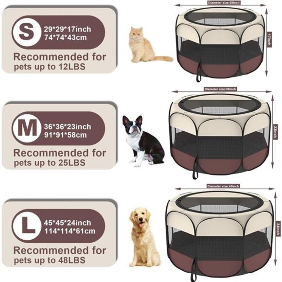 Portable Foldable PetDog Cat Playpen & Puppy playpen Pet Tent with Carrying Case - Picture 3 of 7